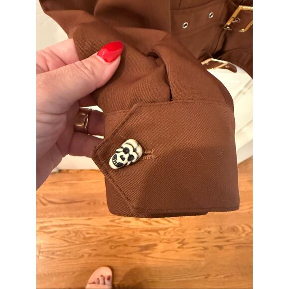 Clockwork Couture Brown Steam Punk Goth Straight Jacket Style Buckle Jacket sz L - Picture 5 of 8